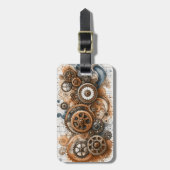 Stoomstijl Tandwielen Bagagelabel (Voorkant verticaal)