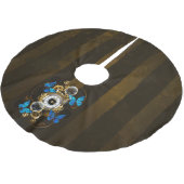 Stoomstijl tandwielen en blauwe vlinders kerstboom rok (Gekanteld)