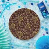 Stoomstijl Tandwielen Hart Papieren Bordje (Feest)