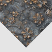 Stoomstijl tandwielen, metaal bloemenpatroon decou tissuepapier (Detail)