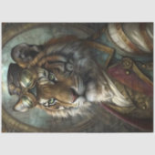 Stoomstijl Tijger Whimsisch Antiek Dier Decoupage Tissuepapier (Voorkant)