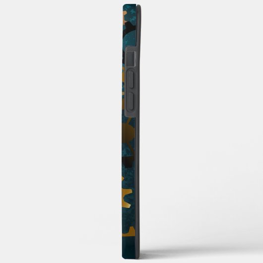 Stoomstijl turquoise Achtergrond met Tandwielen Case-Mate iPhone Case (Achterkant / Links)