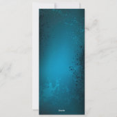 Stoomstijl turquoise achtergrond met tandwielen feestdagenkaart (Achterkant)