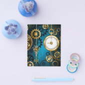 Stoomstijl turquoise Achtergrond met Tandwielen Flyer (Enkel)