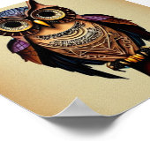 Stoomstijl uil poster (Hoek)