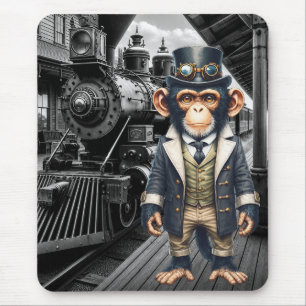 Stoomstijl Victoriaanse Chimpansee Wereldreiziger Muismat