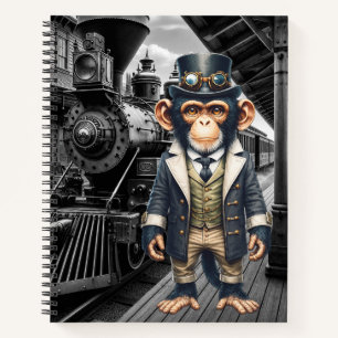 Stoomstijl Victoriaanse Chimpansee Wereldreiziger Notitieboek