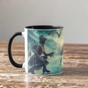 Stoomstijl Victoriaanse Fantasie Winterboodschappe Mok