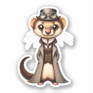Stoomstijl Victoriaanse Fret Wereldreiziger Sticker