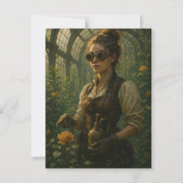 Stoomstijl Victoriaanse Tuinier Kunst Briefkaart