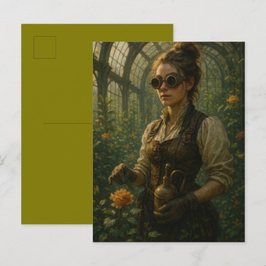 Stoomstijl Victoriaanse Tuinier Kunst Briefkaart (Voorkant / Achterkant)