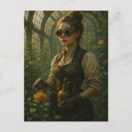 Stoomstijl Victoriaanse Tuinier Kunst Briefkaart