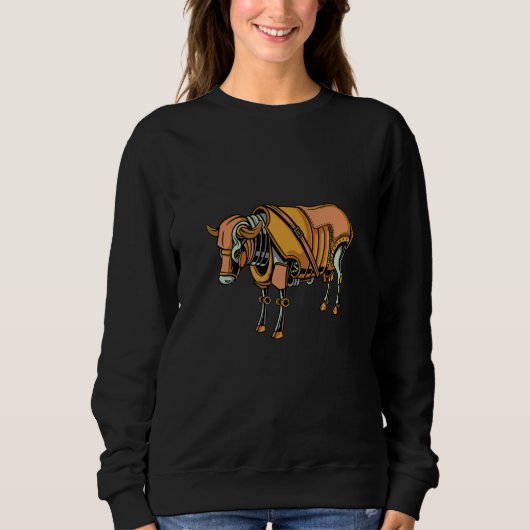 Stoomstijl vintage koe stier eng trui (Voorkant)