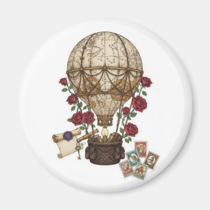 Stoomstijl vintage ontwerp voor een ballonvaartavo magneet