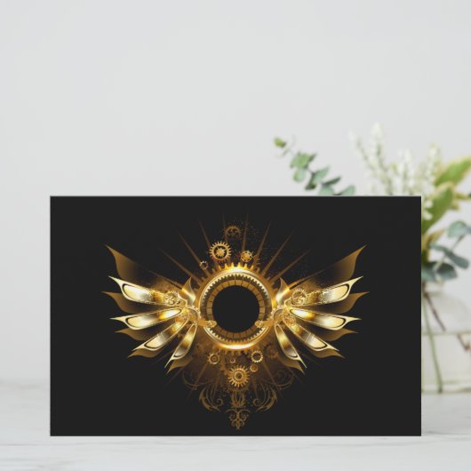 Stoomstijl vleugels briefpapier (Staand voorkant)