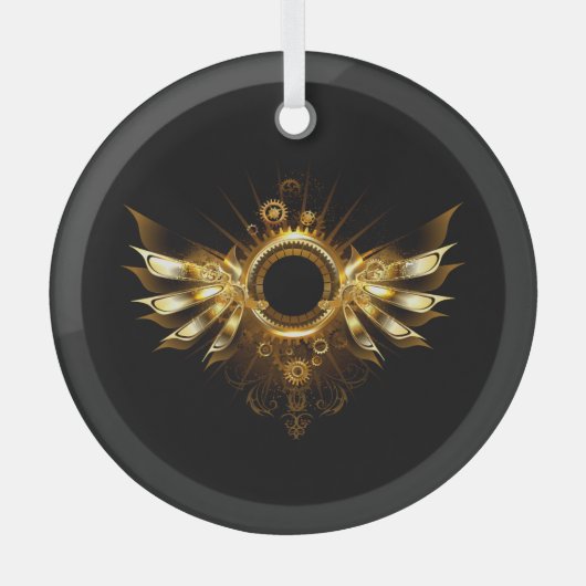 Stoomstijl vleugels glas ornament (Voorkant)