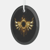 Stoomstijl vleugels glas ornament (Voorkant links)