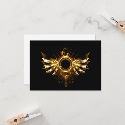 Stoomstijl vleugels kaart (Voorkant / Achterkant in situ)