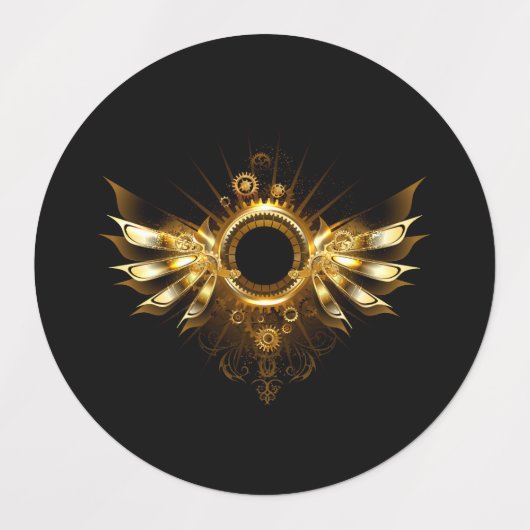 Stoomstijl vleugels labels (Design 2)