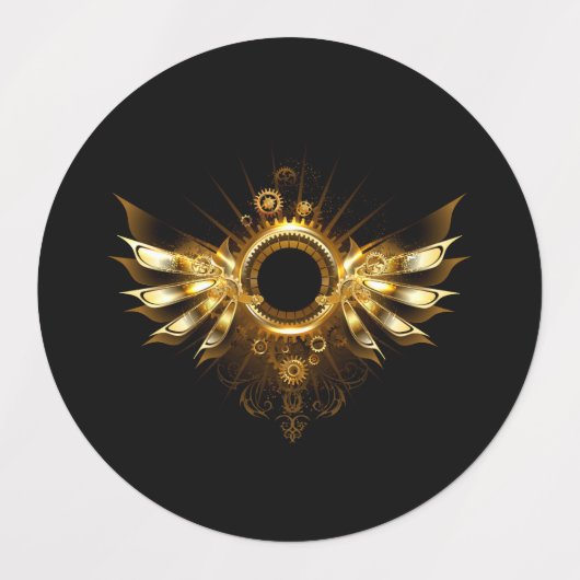 Stoomstijl vleugels labels (Design 1)