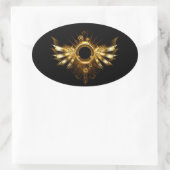 Stoomstijl vleugels ovale sticker (Tas)
