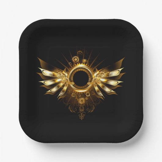 Stoomstijl vleugels papieren bordje (Voorkant)