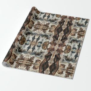 Stoomstijl vrouwen cadeaupapier