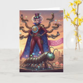 Stoomstijl wenskaart de kaart (Gele Bloem)