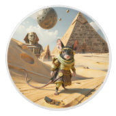 Stoomstijl Woestijnonderzoeker Muis  Keramische Knop (Voorkant)