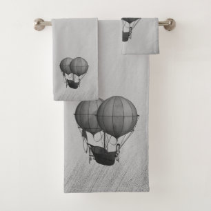 Stoomstijl Zilveren Heet Lucht Ballonnen met Schip Bad Handdoek