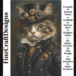 Stoomstijl Zoet Chic Kat Kitten BR5 Découpage Tissuepapier