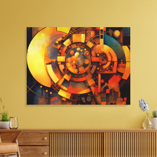 Stoomstijl Zonnewerktuig Abstract Canvas Afdruk