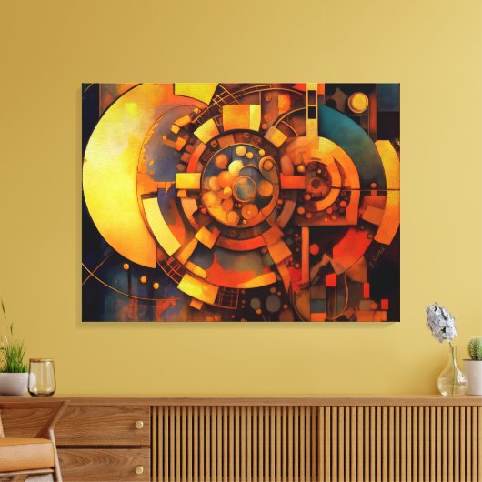 Stoomstijl Zonnewerktuig Abstract Canvas Afdruk (Insitu (Woonkamer))