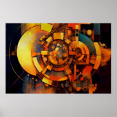 Stoomstijl Zonnewerktuig Abstract Poster (Voorkant)