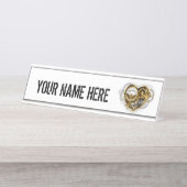 Stoomstijlhart met een Manometer Bureau Naambordje (Voorkant)