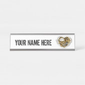 Stoomstijlhart met een Manometer Bureau Naambordje (Voorkant)