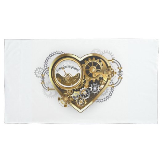 Stoomstijlhart met een Manometer Kussensloop (Voorkant-Links)