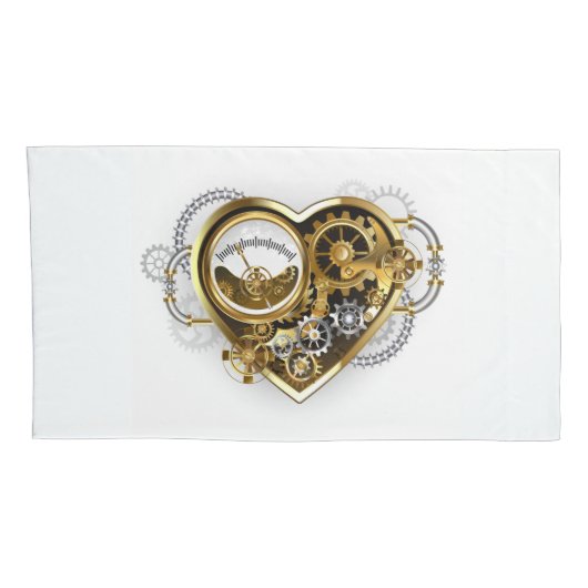 Stoomstijlhart met een Manometer Kussensloop (Achterkant-Rechts)