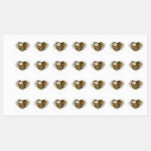 Stoomstijlhart met een Manometer Labels (Vel)