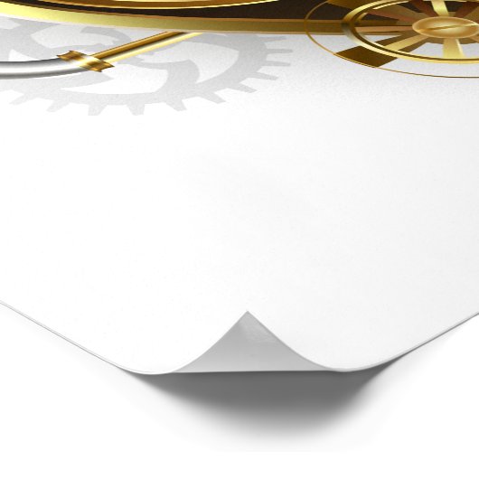 Stoomstijlhart met een Manometer Poster (Hoek)