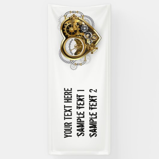 Stoomstijlhart met een Manometer Spandoek (Verticaal)