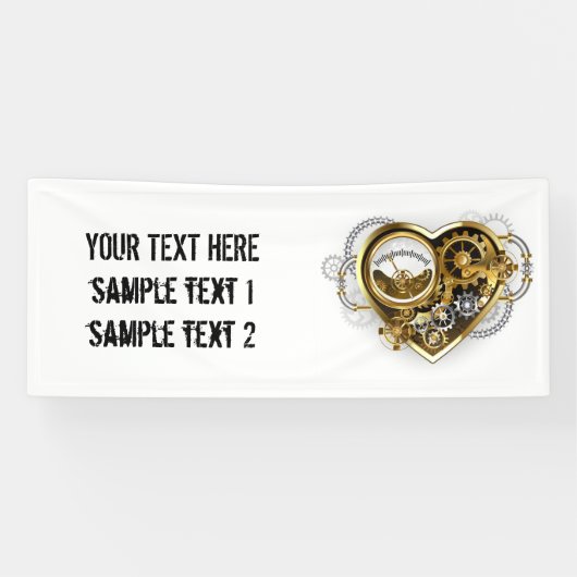 Stoomstijlhart met een Manometer Spandoek (Horizontaal)