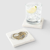 Stoomstijlhart met een Manometer Stenen Onderzetter (Zijkant)