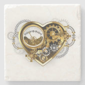 Stoomstijlhart met een Manometer Stenen Onderzetter (Voorkant)