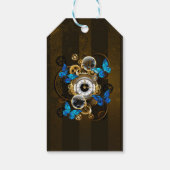Stoomstijltandwielen en Blauwe Vlinders Cadeaulabel (Achterkant)