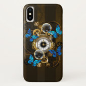 Stoomstijltandwielen en Blauwe Vlinders Case-Mate iPhone Case (Achterkant)