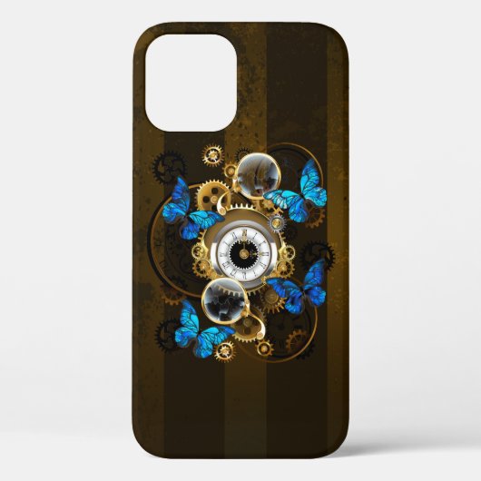 Stoomstijltandwielen en Blauwe Vlinders Case-Mate iPhone Case (Achterkant)
