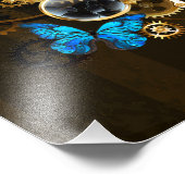 Stoomstijltandwielen en Blauwe Vlinders Foto Afdruk (Hoek)