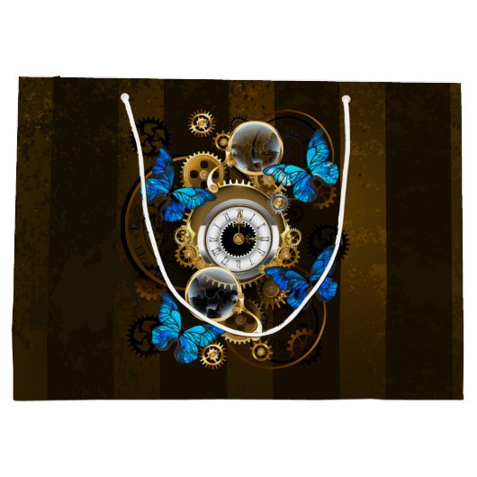 Stoomstijltandwielen en Blauwe Vlinders Groot Cadeauzakje (Achterkant)