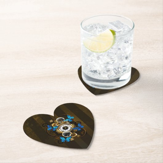 Stoomstijltandwielen en Blauwe Vlinders Kartonnen Onderzetters (Insitu)